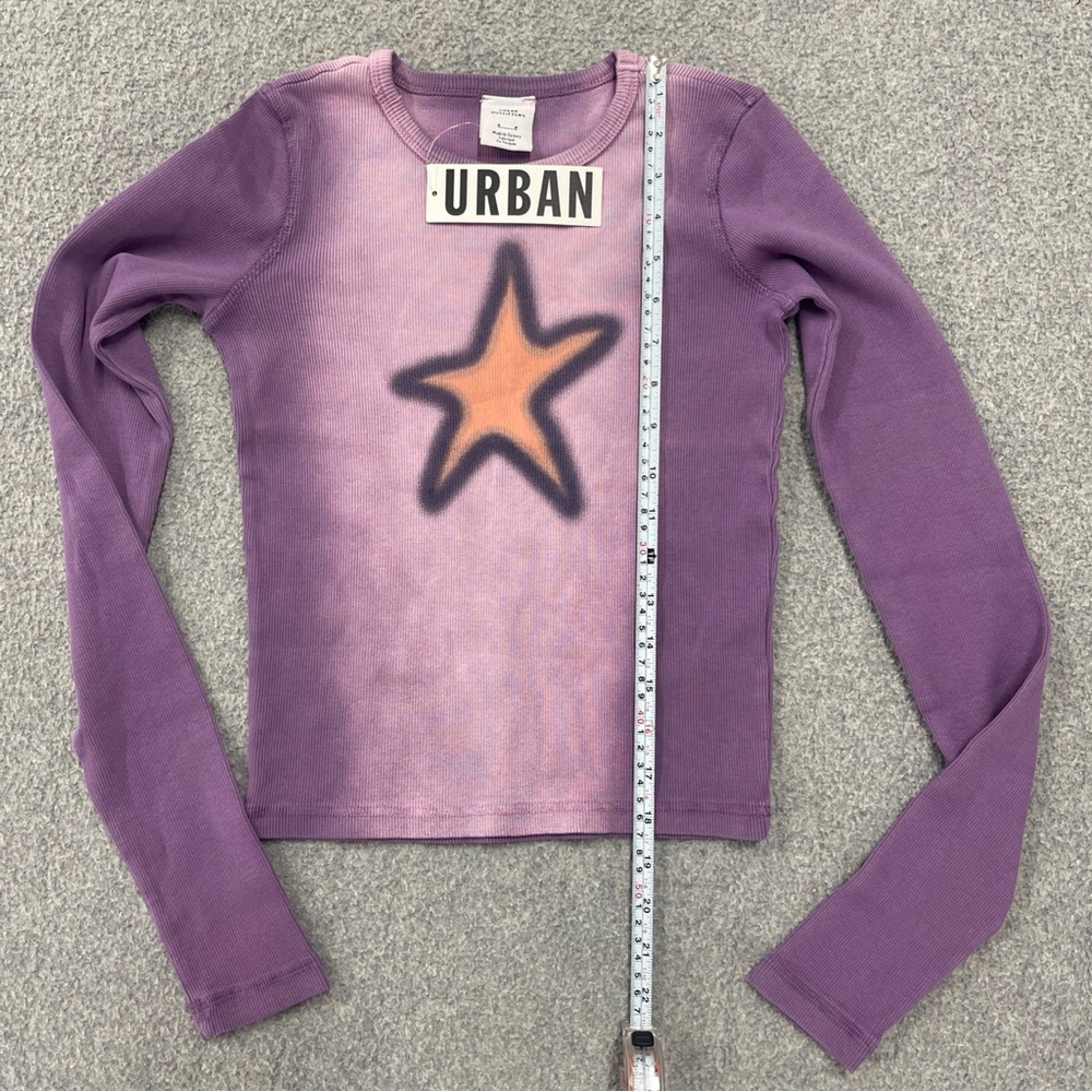 Urban Outfitters Purple Long Sleeve Tee with Orange Star - Picture 5 of 7